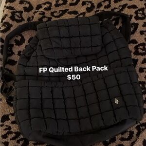 Free People Quilted Black Backpack